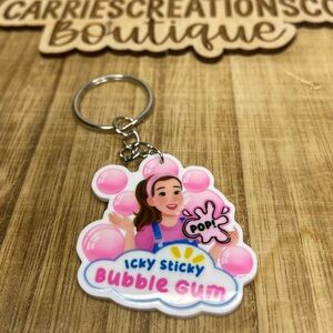 Icky Sticky Bubble Gum Ms Rachael Keychain